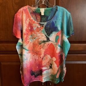 Chico’s floral print top.  Size 3/XL(16).